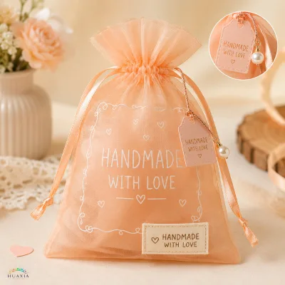 Custom Organza Candy Bags for Baby Showers, Birthdays and Party Favors, Reusable Pouches, Bulk Price, Quick Delivery