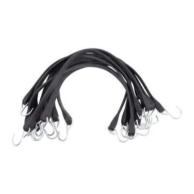 Heavy Duty 9'' EPDM Tarp Strap Rubber Tarp Straps with S Hooks for Cargo