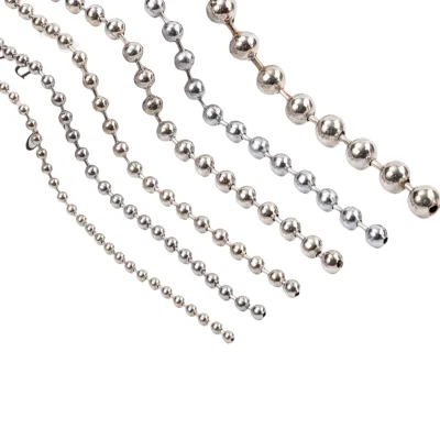 New Popular DIY Handmade Silver Bead Ball Chain Metal Bead Chain Hip Hop Beaded Chain Metal Ball Chain