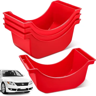 4 Pieces Oil Drain Pan for Wheels Plastic Truck and Trailer Wheel Pan Reusable Oil Drip Pan for Wheels
