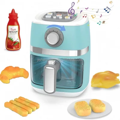 New  Plastic Pretend Play Kitchen Cooking Game Toy Set with Sound & Light for Girls