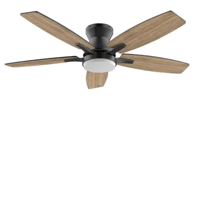 Modern Nordic Style LED Lighted Wooden Blade Iron Frame Ceiling Fan with Remote Control for Bedroom and Living Room