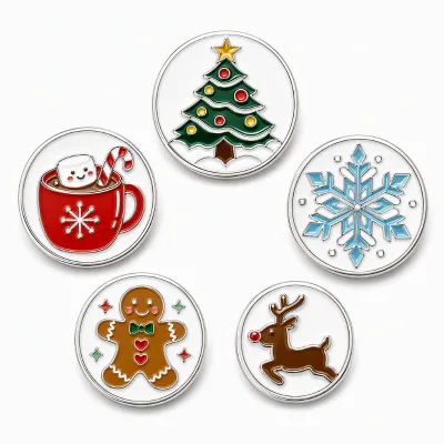 BSBH Cute Cartoon Christmas Enamel Pins Custom Design Winter Holiday Metal Brooch for Party Favors Souvenir Collectible Gift