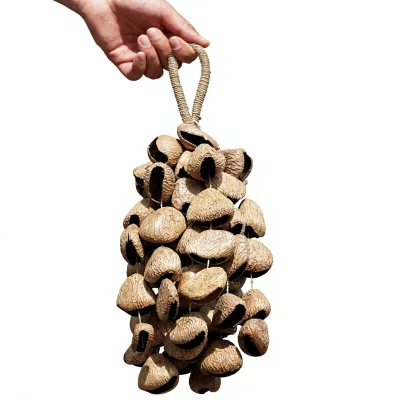 Yunyu Natural Plant-Shell Handmade Rattle Wooden Bell Handbell Everyday Stress-Relief Healing Instrument Meditation Pendant