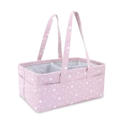 Multifunctional Baby Diaper Basket Girls Canvas Caddy with Handles