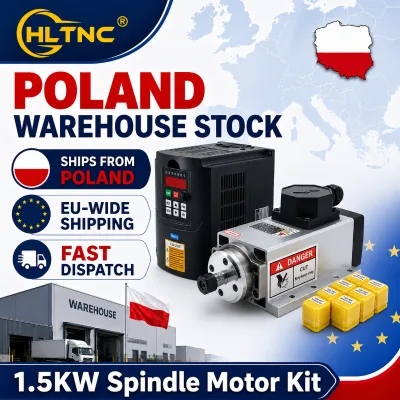 Free Shipping EU Poland Shipped 1.5kw2.2kw 3.5kw 220V Air-cooled Spindle WITH VFD Kit Metal Milling Spindle Motor for Cnc Router