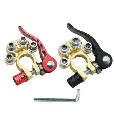 Car Quick Release Screw Terminal Block Battery Terminal with Bolt Connection Negative/Positive Terminals Allen Wrench & Washers