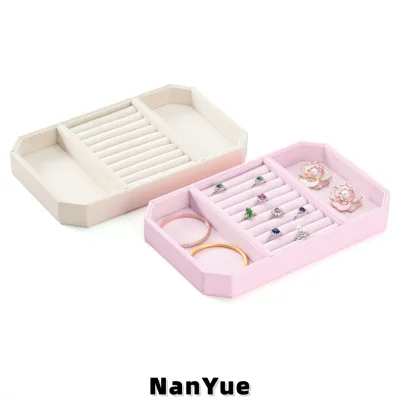 Wholesale Octagonal PU Jewelry Tray Bangle Brooch Ring Storage Tray Custom Logo Jewelry Display Tray for Retail Counter Showcase