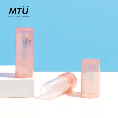 Custom Logo High Quality Makeup Cream Empty Luxury Design Translucent Blush Stick Container Orange Blusher Stick Packaging Tube