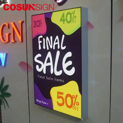 Backlit Poster Aluminium Frame Metal Steel Outdoor Frameless Light Box Picture