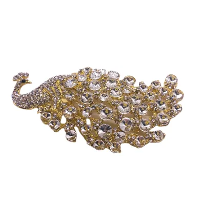Hot Sale Women's Brooch Clear Rhinestone Peacock Brooch Costume Brooch Pins