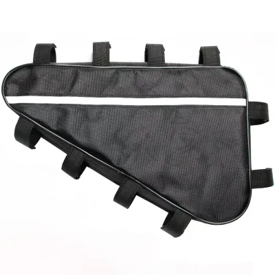 Electric Bicycle Triangle Bag Waterproof Bicycle Front Pipe Frame Bag with Reflective Strip Decoration Safer for Night Riding