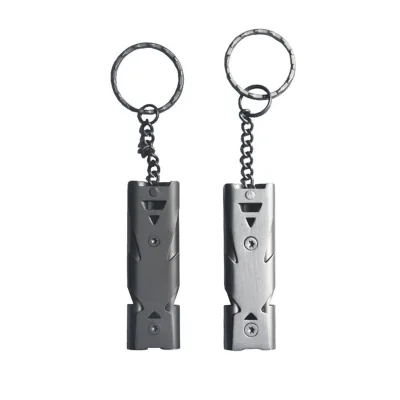 Double Tube Metal Whistle for Outdoor Camping, Survival