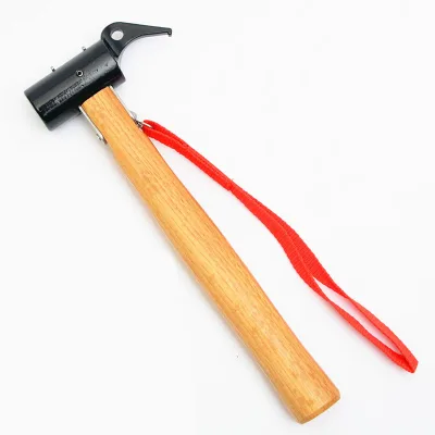 Multifunctional Outdoor Camping Wood Handle 45C Steel Tent Peg Hammer
