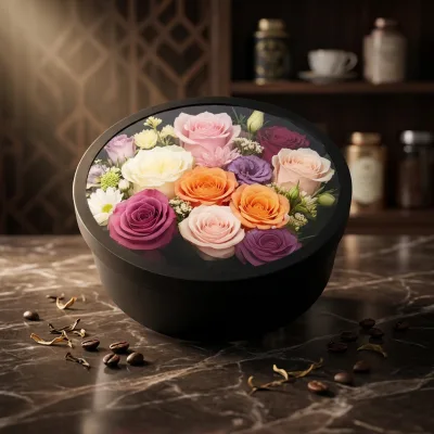 ZNPB001 Cylinder Plastic Packaging Box Black 35.5*14cm Clear View Window for Gift Craft Cosmetic Storage