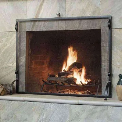 Modern Metal Fireplace Fireside Screen Fire Spark Guard Fireplace Fire Pit Screen