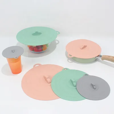 Silicone Self-priming Food Preservation Cover Vacuum Fresh Lid 4pcs/set 7 Pack Silicone Lids Silicone Lid Set of 6 Color Band