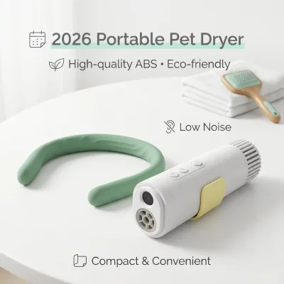 Hands-Free Modern Neck Hair Dryer for Small/Medium Dogs Cats-Fast Drying Low Noise Adjustable Heat Speed Portable Plastic Design