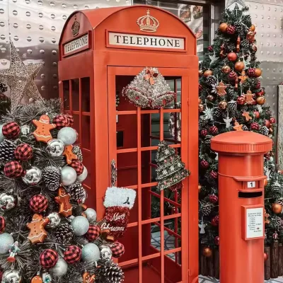 Best Factory Price Customized Metal pink Telephone London Classic Phone Booth for Sale
