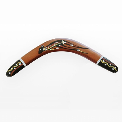 Hand Crafted and Hand Painted 29cm Throwing Boomerang Fun Outdoor Game Wooden Boomerang
