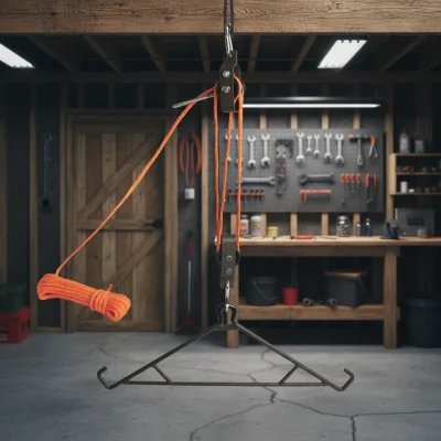 Outdoor Portable Deer Hanger 4:1 Game Hanging Gambrel with Steel and Rubber Essential Hunting Accessory with Rope