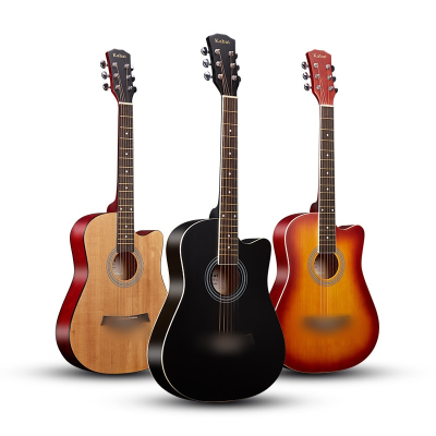 OEM 38 Inch Single Board Acoustic Guitar Folk Music Guitar Customized Guitar