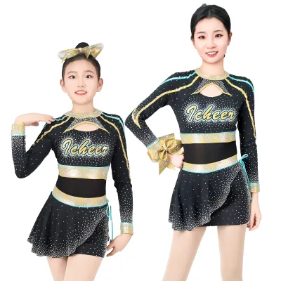 OEM Odor Control Cheer Outfit Colorfast High Waist Stunt Safe Custom Cheerleading Uniforms