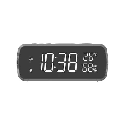 FM Radio Alarm Digital Clock Radio With Humidity and Temperature Display