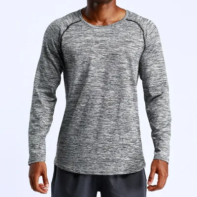 Custom Men's Cationic Long-Sleeve Compression T-Shirt Breathable Spandex Oversized Summer Sports Running Top Vintage Gym