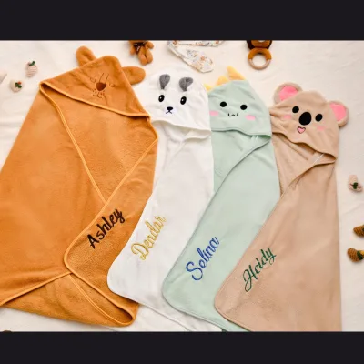 Baby Hooded Towel Cotton Kids Bath Towel Animal Design Cute Cartoon Kids Bath Towel Baby Swaddle