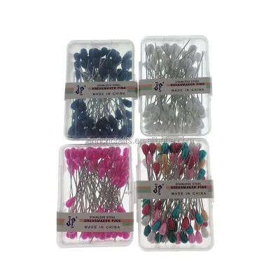 Hot Selling Crystal Round Shape Pear Colored Bulk Pearl Head Pin Straight Ball Head Pins for Decoration