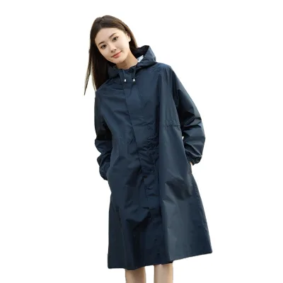 Women's Polyester Long Windbreaker Raincoat Customizable logo Reusable Outdoor Fishing Hiking Work