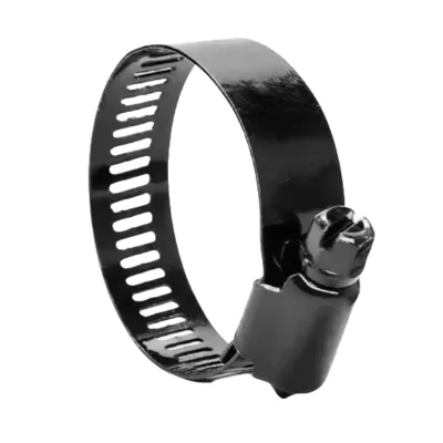 Industrial Black Worm Gear Hose Clamp Stainless Steel Adjustable Pipe Fastener for Rubber Hose