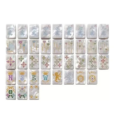 Yunyu Mother of Pearl Luxury Acrylic Mahjong Tile Set with 160 Tiles (Including 10 Joker Tiles) for 4 Players