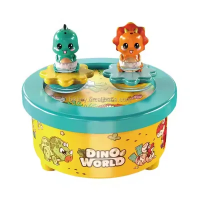 Music Gift Merry Go Round Wind up Plastic Rotating Dinosaur Musical Box Toys With Music