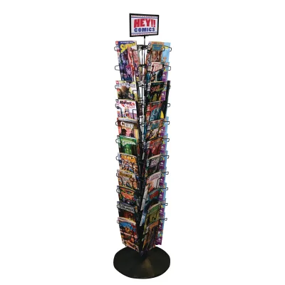Modern Eco-Friendly Custom Rotating Comic Book Display Rack Stylish and Innovative Solution