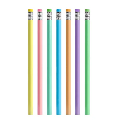 Wholesale Cheap Macaron Color Wooden Pencil HB Pencil With Eraser Writing Sketch Drawing Pencil