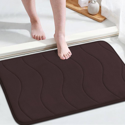 New Wave Design Soft Bathroom Mat Water Absorb Shower Room Floor Mat Foot Message Rebound Memory Foam Bath Mat