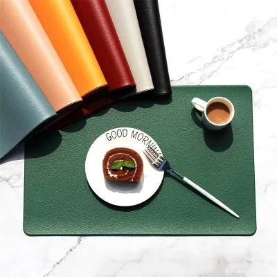 Custom Placemat Non-slip Household Table Mat Waterproof Western Leather Placemat coaster for Decoration Tables