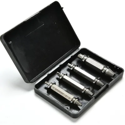2025 4pcs HSS4341 Wood & Iron Screw Damage Screw Remover & Extractor Damage Screw Extractor Broken Screw Extractor