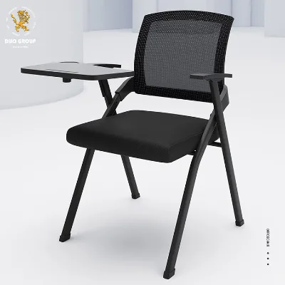 Ergonomic Design Stackable Mesh Meeting Room Folding Training Chair With Writing Tablet