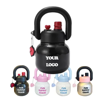 Wholesale 316 Stainless Steel Carry Pot Thermos Cup Large Capacity Straw Double Drinking Cup Portable Creative Big Belly Cup