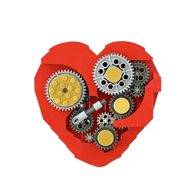 Funbuild MOC-4453 Clockwork Heart Building Blocks Mechanical Heart Kid Children Educational Toys Building Blocks