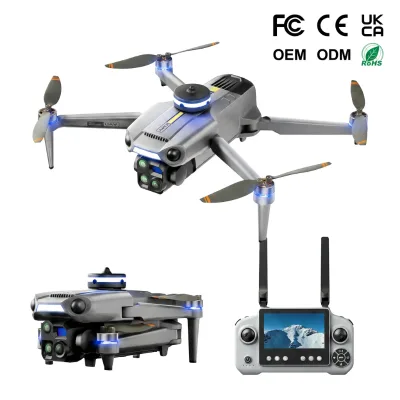 Best Selling P51 1080P HD Dual Camera Drone 5G WiFi FPV Brushless Motor Foldable RC Quadcopter with Obstacle Avoidance for Gifts