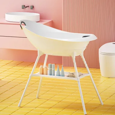 Multi Function Baby Bathtub With Stand Holder Foldable Bath Tub With Stainless Steel Stand