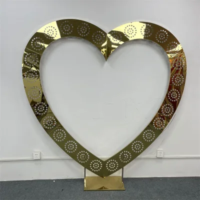 New Design Flower Mirror Heart Backdrop Stand Stainless Steel Frame Durable Metal Backdrop Stand Frame