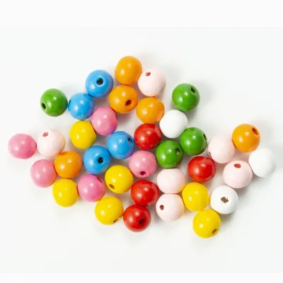 12 mm Natural Wooden Beads Christmas Holiday Lovely Wooden Bead Decoration Custom Jewelry Wooden Beads Children's DIY