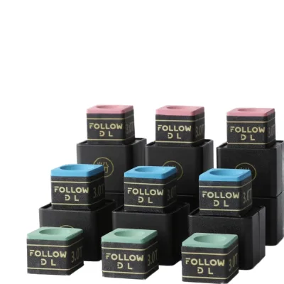 3.0T Yudelu Professional Universal Snooker and Pool Cue Chalk Accessories Made in China Pink/Green/Blue Boxed