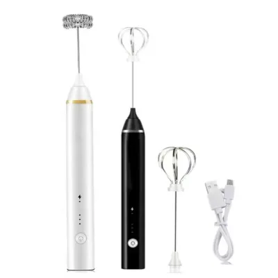 Manufactures Hot Sale USB Charging 3-Speed Adjustable LED Light Eco-Friendly European-Style Metal Electric Milk Frother