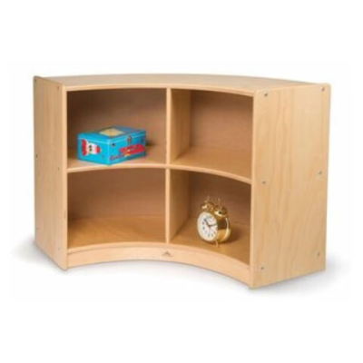 Curved multi-functional wooden storage toy box for narrow Spaces High quality wooden children's furniture